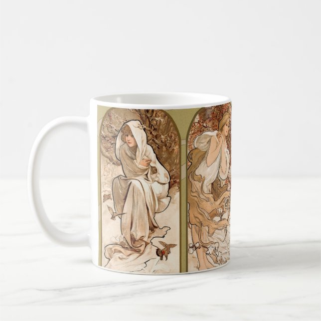 Alphonse Mucha The Seasons 1897 Art Nouveau Coffee Mug (Left)