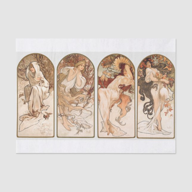 Alphonse Mucha | The Seasons - 1897 Tissue Paper (Front)