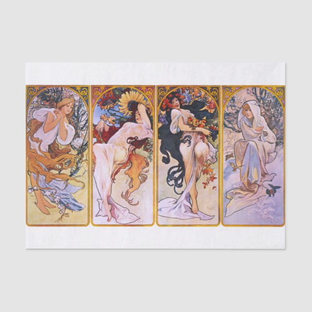 Alphonse Mucha | The Seasons - 1897 Tissue Paper (Front)