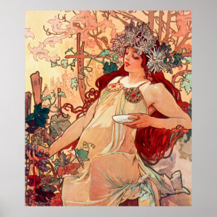 Alphonse Mucha, The Seasons, Autumn (1896)  Poster