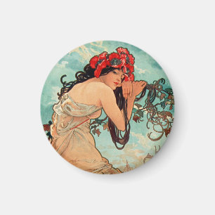 Alphonse Mucha, The Seasons, Summer (1896)  Magnet