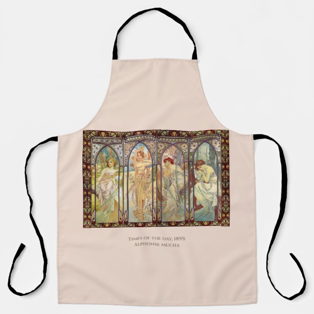 Alphonse Mucha -The times of the day Apron (Front)