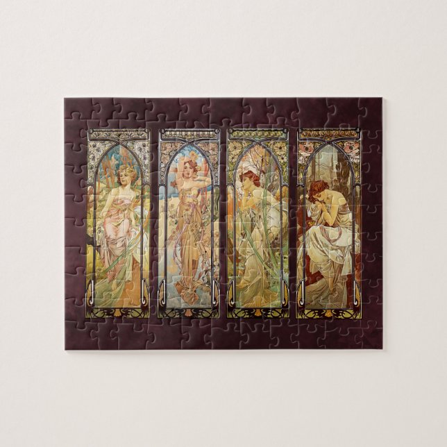 Alphonse Mucha, The Times of the Day Jigsaw Puzzle (Horizontal)