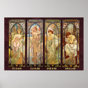 Alphonse Mucha, The Times of the Day Poster