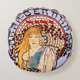 Alphonse Mucha Throw Pillow