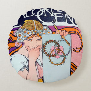 Alphonse Mucha Throw Pillow
