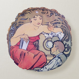 Alphonse Mucha Throw Pillow