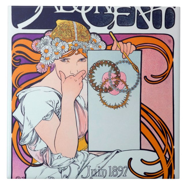 Alphonse Mucha Tile (Front)