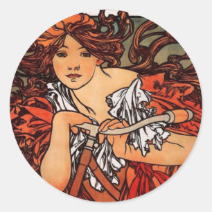 Alphonse Mucha Vintage Bicycle Stickers