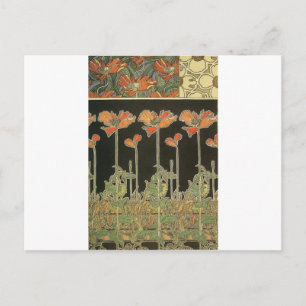 Alphonse Mucha Vintage Popular Art Nouveau Poppies Postcard