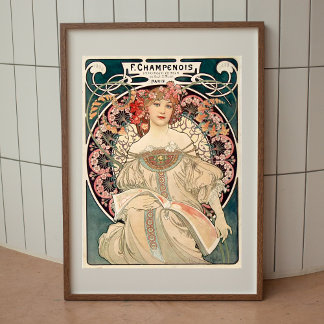 Alphonse Mucha vintage poster wall art