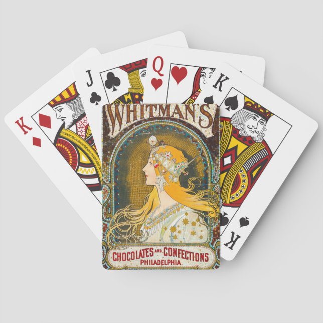 Alphonse Mucha Vintage Whitman's Ad Playing Cards (Back)