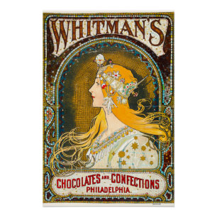 Alphonse Mucha Vintage Whitman's Ad Poster