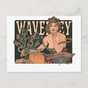 Alphonse Mucha - Waverley Cycles Postcard