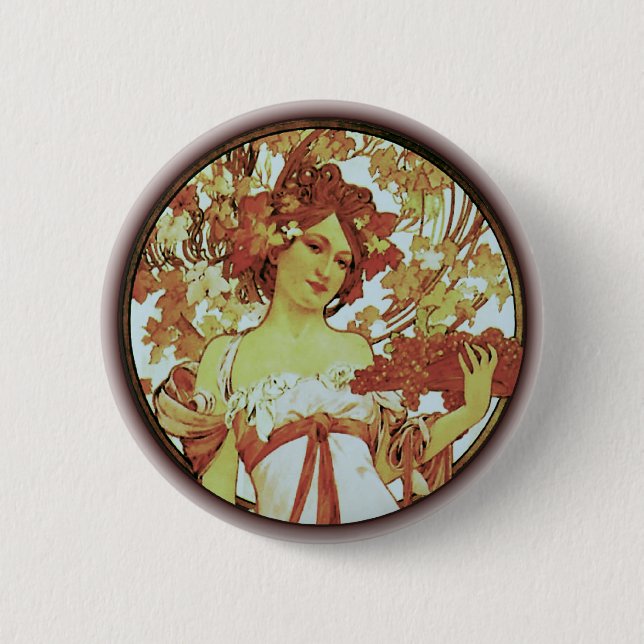 Alphonse Mucha - White Star 6 Cm Round Badge (Front)