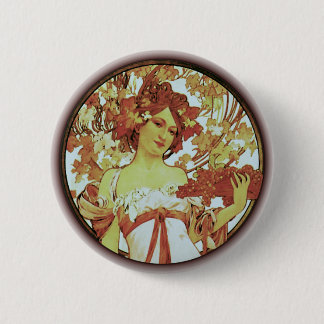 Alphonse Mucha - White Star 6 Cm Round Badge