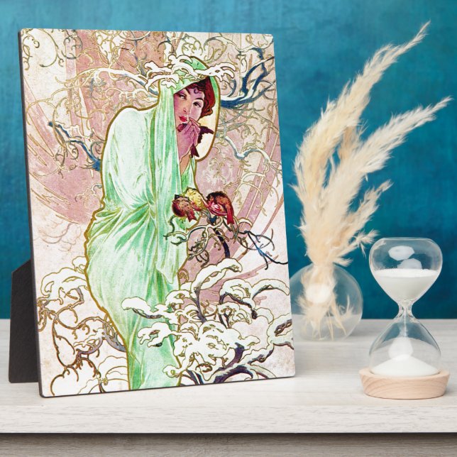 Alphonse Mucha Winter II Plaque (Side)