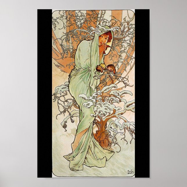  Alphonse Mucha - Winter Print (Front)