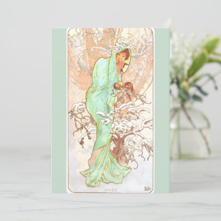 Alphonse Mucha Winter Vintage Art Nouveau Painting