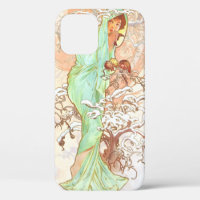Alphonse Mucha Winter Vintage Art Nouveau Painting