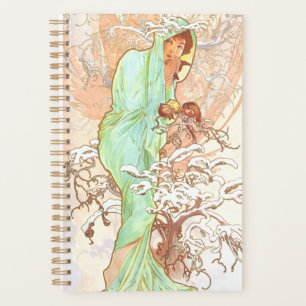 Alphonse Mucha Winter Vintage Art Nouveau Painting Planner