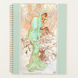 Alphonse Mucha Winter Vintage Art Nouveau Painting Planner