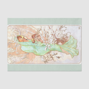 Alphonse Mucha Winter Vintage Art Nouveau Painting Tissue Paper