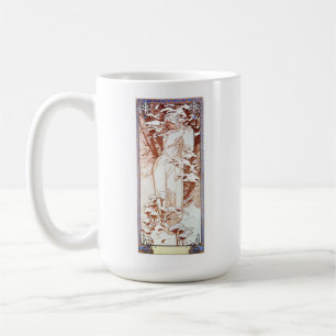 Alphonse Mucha - Winter White Coffee Mug