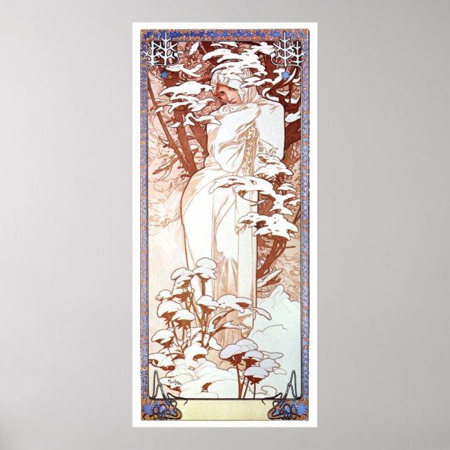 Alphonse Mucha - Winter White Poster (Front)