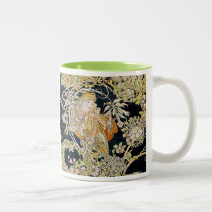 Alphonse Mucha, “Woman with a Daisy” Two-Tone Coffee Mug
