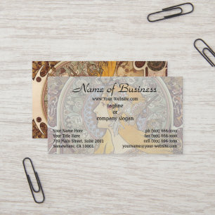 Alphonse Mucha Zodiac Art Nouveau Vintage Decor Business Card