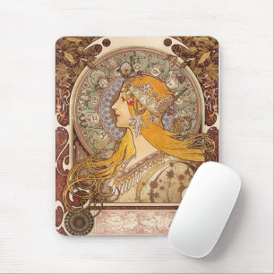 Alphonse Mucha Zodiac Art Nouveau Vintage Decor Mouse Mat