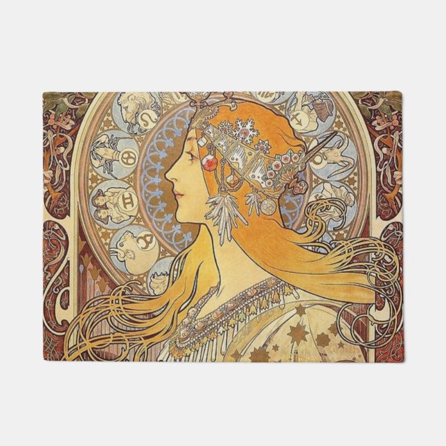 Alphonse Mucha Zodiac Doormat (Front)