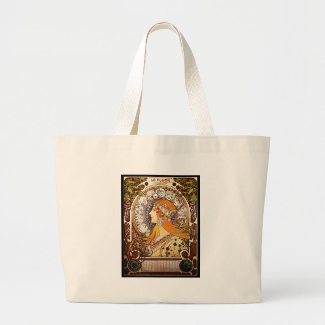 Alphonse Mucha Zodiac Large Tote Bag (Front)