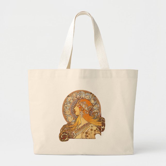 Alphonse Mucha - Zodiac Large Tote Bag (Front)