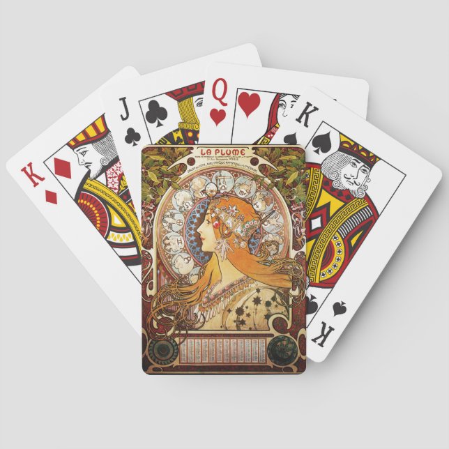 Alphonse Mucha Zodiac Playing Cards (Back)