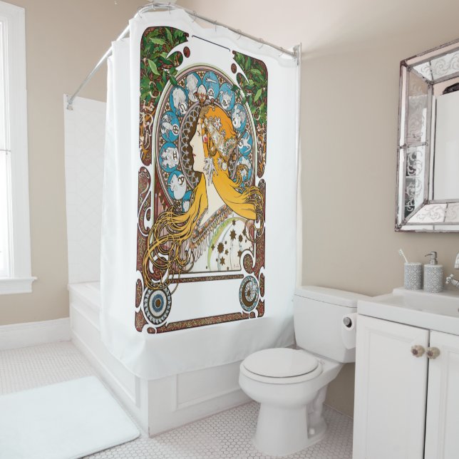 Alphonse Mucha - Zodiac Shower Curtain (In Situ)