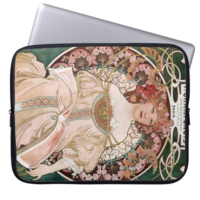 Alphonse Mucha's F. Champenois Imprimeur-Editeur Laptop Sleeve (Front)