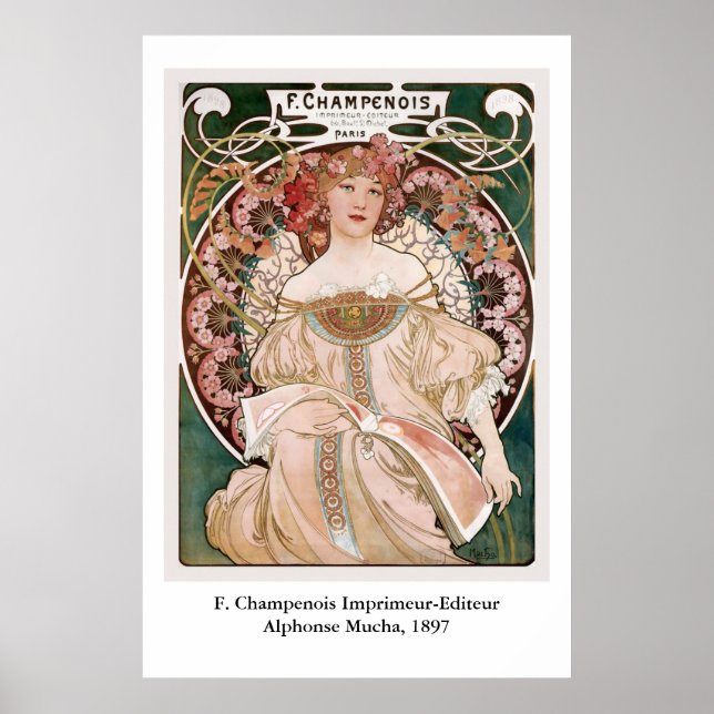 Alphonse Mucha's F. Champenois Imprimeur-Editeur Poster (Front)