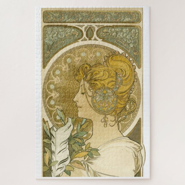 Alphonse Mucha's La Plume Jigsaw Puzzle (Vertical)