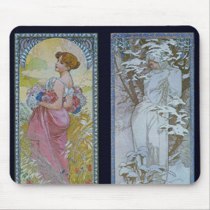 Alphonse Mucha's "Summer and Winter" Mouse Mat