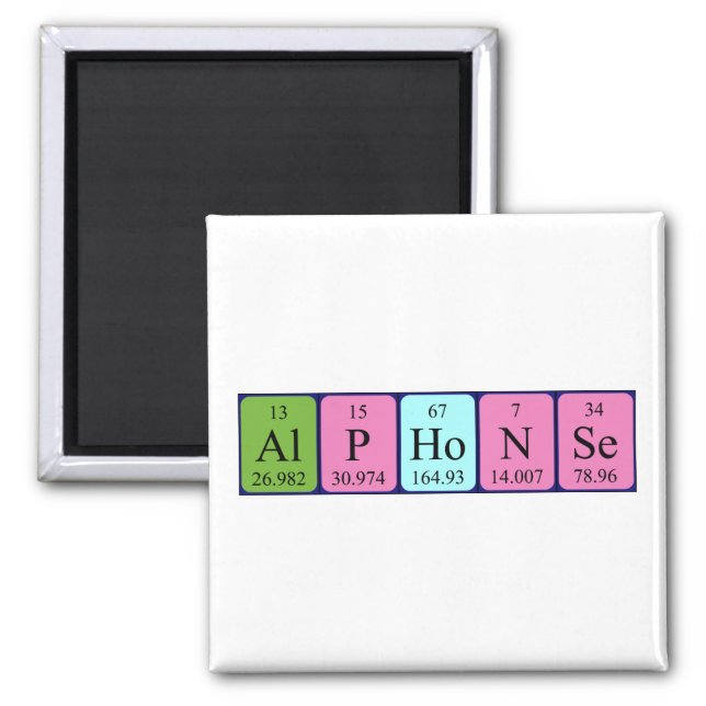 Alphonse periodic table name magnet (Front)