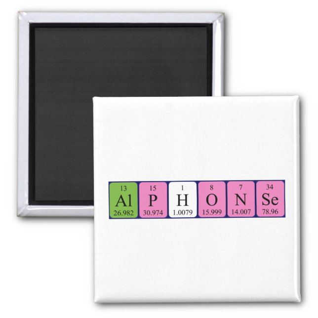 Alphonse periodic table name magnet (Front)