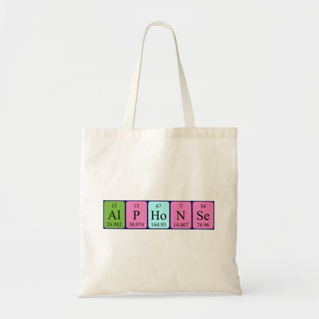 Alphonse periodic table name tote bag (Front)