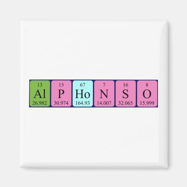 Alphonso periodic table name magnet (Front)