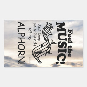 Alphorn Feel The Music Rectangular Sticker