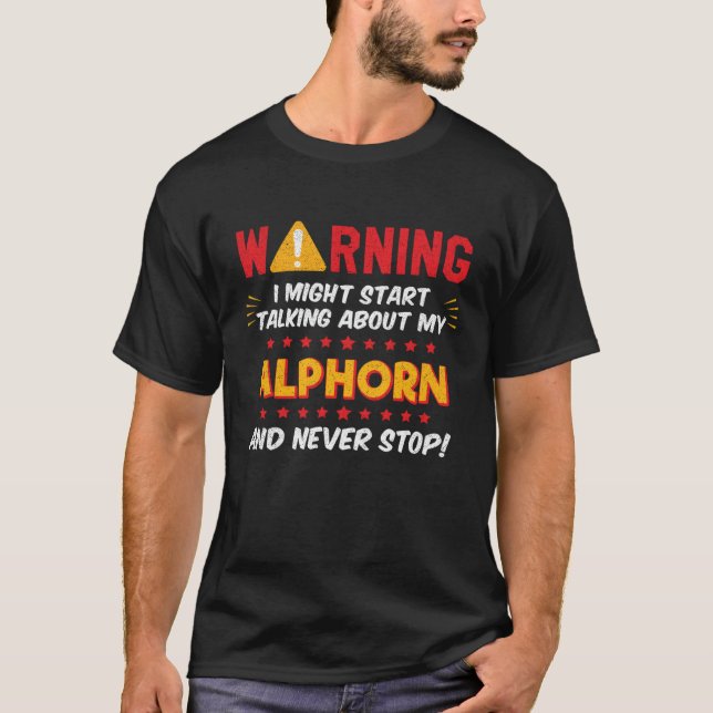 Alphorn Musical Instrument Horn Joke Graphic T-Shirt (Front)