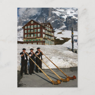 Alphorn Musicians In Kleine Scheidegg Switzerland Postcard
