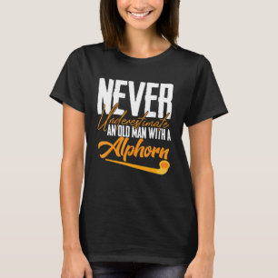 Alphorn Old Man Music instrument Switzerland Alps T-Shirt