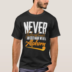 Alphorn Old Man Music instrument Switzerland Alps T-Shirt